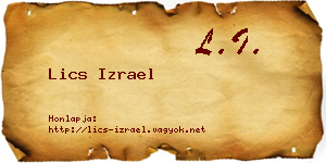 Lics Izrael névjegykártya